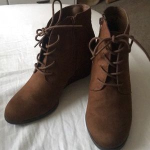 Suede Brown Side Zip Up Bootie